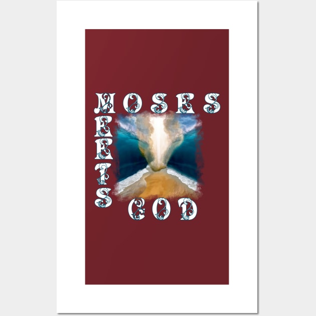 Moses Meets God Parting of the Red Sea Miracle Wall Art by hispanicworld